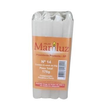 Imagem de Vela Palito Branca 14 alturax1,5 espessura, grossa - 100un - Parafina Pura 100%