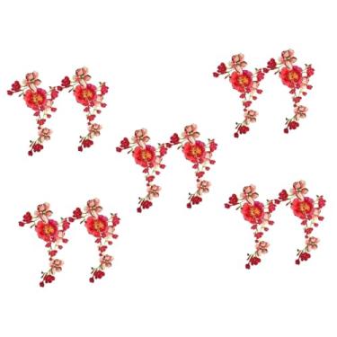 Imagem de NUOBESTY 10 Pcs Remendo de pano bordado manicreft patchwork decorar decoração patches de retângulo de flores remendos de reparo solúvel em água aplique trabalhos manuais roupas Bandeira