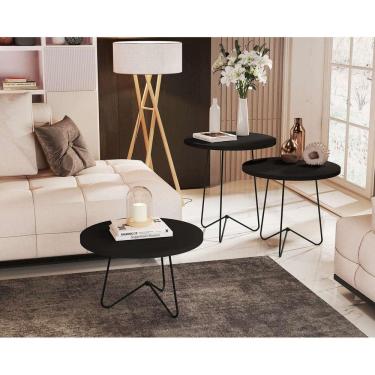 Imagem de Mesa Centro Luxo Preto Fosco 8004 JB Bechara