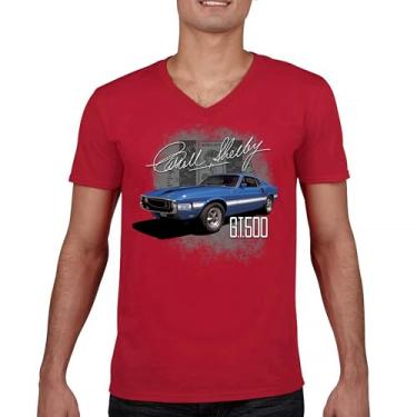 Imagem de Camiseta Cobra Shelby azul vintage GT500 gola V American Racing Mustang Muscle Car Performance Powered by Ford Tee, Vermelho, GG