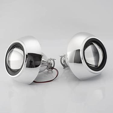 Imagem de 2.5 Polegada Mini Bixenon Projetor Lente com 3.0inch Sliver Chrome Shrouds Decoração Fit para H1 H4 H7 Car Motocicleta Retrofit