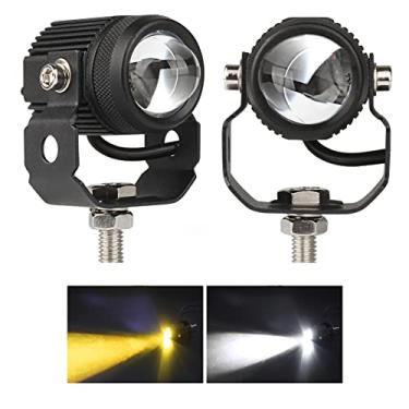 Imagem de Luzes de neblina de LED para motocicleta GES, pacote com 2 lâmpadas de LED para dirigir, faróis de faróis de neblina, faróis brancos e amarelos, faróis de neblina, lâmpadas elétricas para dirigir, faróis para bicicleta, ATV, caminhão UTV, SUV