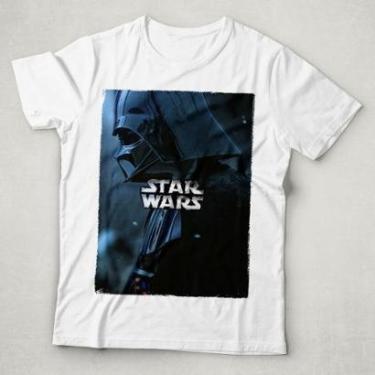 Imagem de Camiseta Star Wars Darth Vader Masculina Branca Moda Geek-Masculino