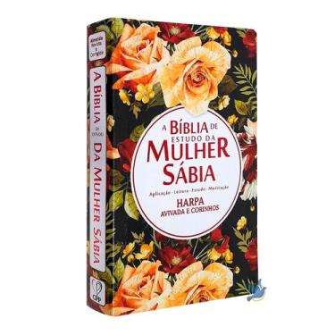 Imagem de Box Bíblia De Estudo Da Mulher Sábia Capa Floral Preta E Livro Mulhere
