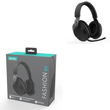 Imagem de Waillynice Os novos fones de ouvido MS-B2 sem fio Bluetooth 5.1 podem ser girados e dobrados com cancelamento de ruído, microfone baixo, música, jogos, fone de ouvido (preto com caixa)