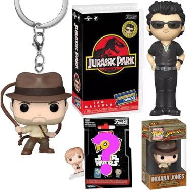 Imagem de Funko Jungle Blue Jurassic World Dinossauro Figura Bolso Pop! Embalado com Raptors Adventure Dino Caixa Rastreadora Equipe + Mochila Hanger Filme Chaveiro & Criatura Adesivos 3 itens, Multicolorido