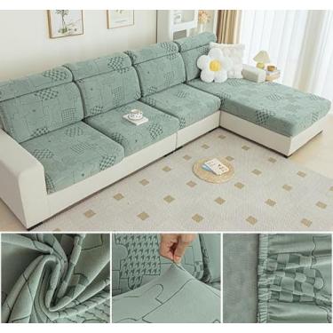 Imagem de Sofá De Estiramento Slipcover Sofá Capa Protetor De Móveis Sofá Macio Com Fundo Elástico Para Crianças, Poliéster Spandex Jacquard Tecido (B,Verde13)