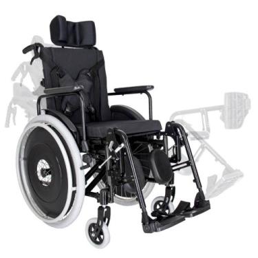 Imagem de Cadeira De Rodas Ma3r  Preta Alumínio Reclinável Ortomobil