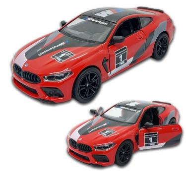 Imagem de Miniatura de carro BMW M8 Competition Coupé 12 CM 1/38, Carrinho de ferro, Abertura de portas, Com Fricção, Carrinhos de coleção Kinsmart (Vermelho)