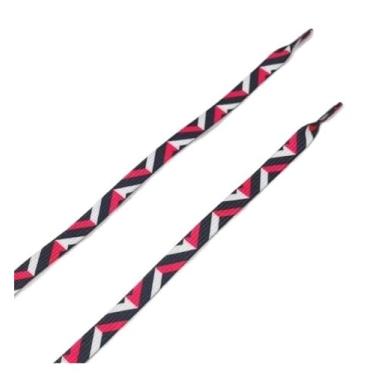 Imagem de Linhas Coloridas Cadarços Para Cadarços Elásticos Gradientes Para Tênis Sapatos De Lona Plana Acessórios Cordas Arco-íris(Black red,100cm)