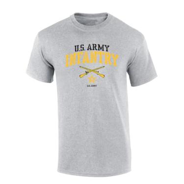 Imagem de Trenz Shirt Company Camiseta estampada masculina de manga curta com armas cruzadas do exército dos EUA, Cinza esportivo, 6G