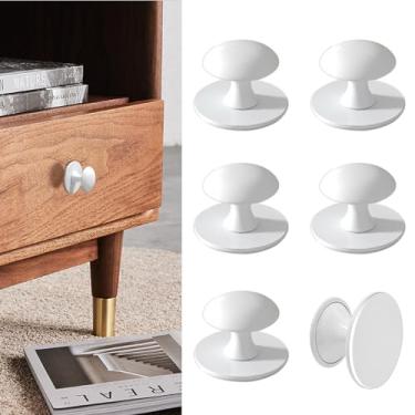 Imagem de CcHhyyt Puxadores adesivos de armário 6 peças maçanetas autoadesivas brancas sem furadeira puxadores de gaveta de aço inoxidável para armários de medicamentos gaveta armários porta deslizante de vidro