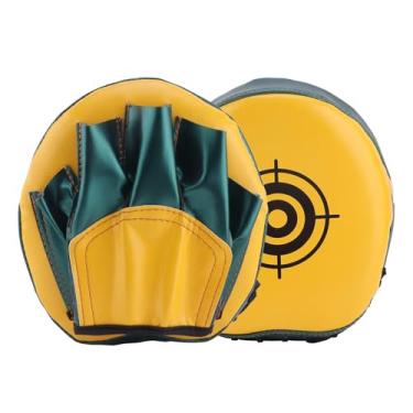 Imagem de Luvas Mini Focus, Almofadas de Boxe de Couro PU, Luvas Curvas de Boxe de Punção para Kickboxing, MMA, Muay Thai, Punção (Amarelo)