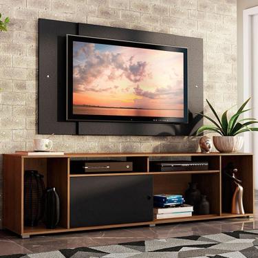 Imagem de Rack Cancun e Painel Tv até 58" Rustic/preto Madesa