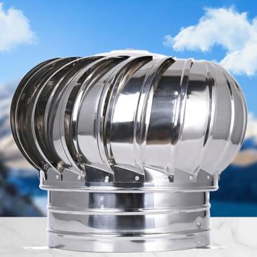 Imagem de Ventilador de turbinas de ar redondas de telhado, anéis de capô de chaminé para ventilação de ar galvanizado, aerogerador de sótão, aço inoxidável, para casas de fábrica e fazenda, aberturas de tampa