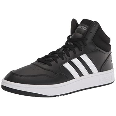 Imagem de adidas Tênis masculino Hoops 3.0 Mid, Preto/branco/cinza, 41