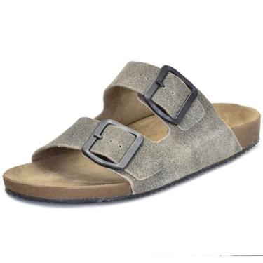 Imagem de Pierrô, Sandália birken Pierrô anatômica couro legítimo cor cinza envelhecido Tamanho:35;Gênero:Feminino;Cor:Cinza