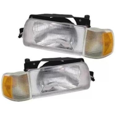 Imagem de Par Farol e Pisca Cristal para Gol, Parati, Saveiro 91, 92, 93, 94 Quadrado