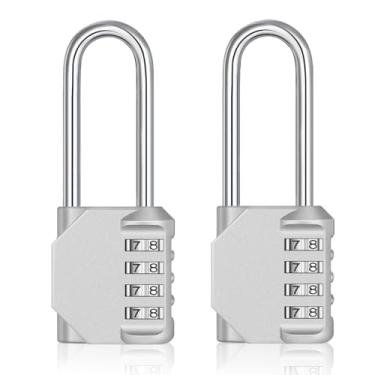 Imagem de Fechadura de combinação Zhege, cadeado de combinação de 4 dígitos para escola, academia, armário..., SliverL2