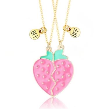 Imagem de DOYYCA Colar de melhor amigo, presente da amizade, colar magnético combinando abacaxi melancia BFF para 2 meninas, presentes de amizade, 15.7 inches, Metal, Sem Pedra Preciosa