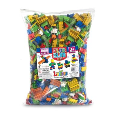 Imagem de Blocos De Montar Monte Fácil Brinquedo Infantil 1000 Peças