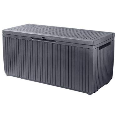 Imagem de Keter Baú Armazenamento Externo Springwood Multiuso, Resistente e Ideal para Área Externa Polipropileno com Proteção UV 123cm x 54cm x 57cm Cor Preta