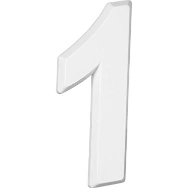 Imagem de Número Residencial 3D"1" Plástico ABS Branco Metalcromo