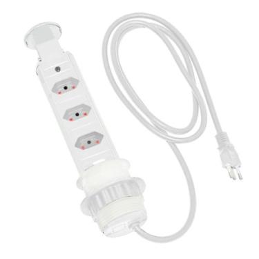 Imagem de Torre De Tomada Retrátil Multiplug Embutir Mesa Granito Bivolt - 3 Tom