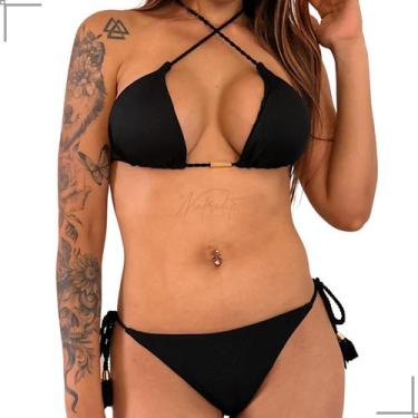 Imagem de Biquini Feminino Levanta Bumbum Ajustavel Cortininha Bojo Removivel - 