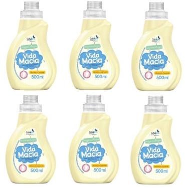 Imagem de Kit 6 Amaciante de Roupa De Criança Bebe Vida Macia Camomila 500ml - C