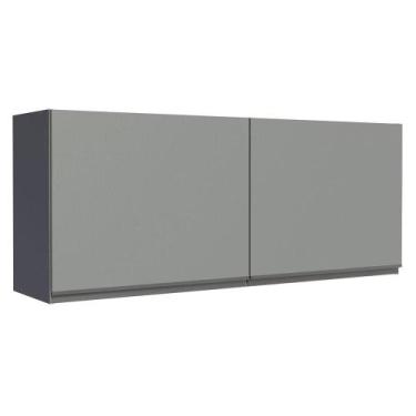Imagem de Armário de Cozinha Aéreo 120 x 50 cm 2 Portas Cinza Nice Madesa, Cinza