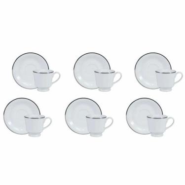 Imagem de Conjunto de Xícara de Cafezinho com Pires 06 Peças Itamaraty Prata Sch