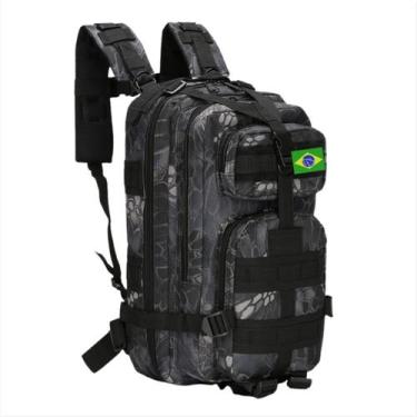 Imagem de Mochila Tática Militar Impermeável Reforçada 30l camping + patch do br
