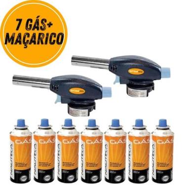 Imagem de Kit 2 maçarico portatil culinário com controle de chama automático sol