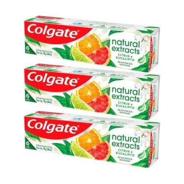 Imagem de Kit 3 Pasta De Dentes Colgate Natural Extracts Reinforced Defense 90g