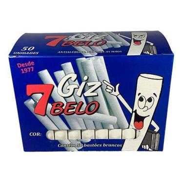 Imagem de Giz De Lousa Branco Plastificado Antialérgico 50 Unidades - 7 Belo