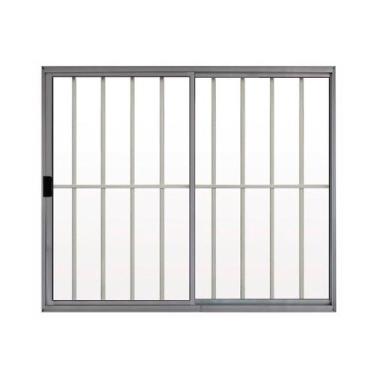 Imagem de Janela de correr 2 Folhas C/ Grade 1.00 X 1.20 Aluminio Brilhante Linh