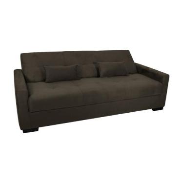 Imagem de Sofá Cama Tone 203cm Reclinável Manual Suede Capuccino - Sallar Home