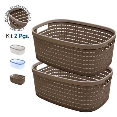 Imagem de Kit 2 Und Cesta Plástica Organizador Cozinha Casa Banheiro G - Monte L