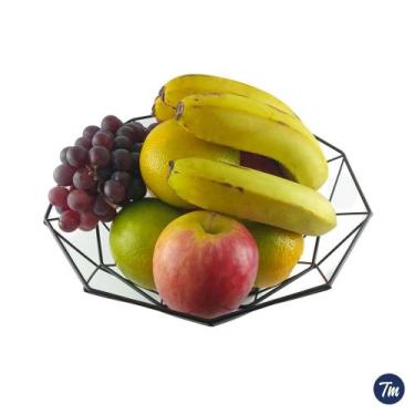 Imagem de Fruteira De Mesa Aramada Em Metal Preto Bancada Cozinha - Domo