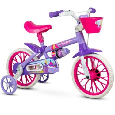 Imagem de Bicicleta Infantil com Rodinha aro 12 Menina Violet Nathor, Rosa, Femi