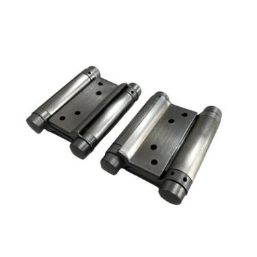 Imagem de Par Dobradica Aco 3'' Cromo Acetinado Vai E Vem C/ Parafusos - HAGA