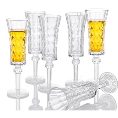 Imagem de Glsairy Copos de Shot Chiques de Cristal - Conjunto de 6 | Copos Limoncello | Xerez | Licor 45 ml