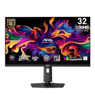 Imagem de MSI MAG 321UPX QD-OLED, 32" 4K UHD Quantum Dot OLED Gaming Monitor, 3840 x 2160, 0.03ms, 240Hz, True Black HDR 400, 90W USB Type C, HDMI, DP Port