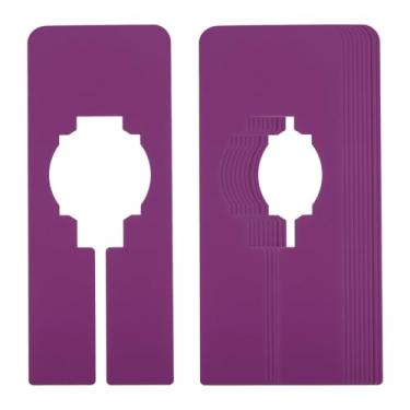 Imagem de PATIKIL Divisores de roupas para pendurar roupas, pacote com 10 divisórias retangulares de tamanho de rack de roupas, etiquetas em branco, separador retangular para armário, roxo