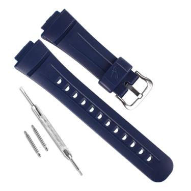 Imagem de Pulseira de relógio de substituição de resina natural à prova d'água para Casio G-Shock G2900, G2900F, G2900BT (fivela azul/prata)