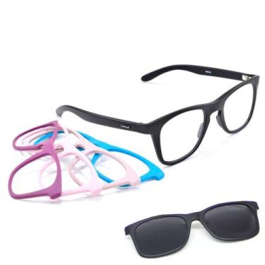 Imagem de Oculos Armação Meninas Troca Frentes Smart Clip On 938 Kit1, Preto