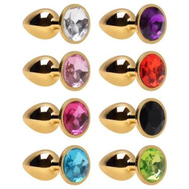 Imagem de Plug Anal Cônico Dourado M Sexy Import, Roxo