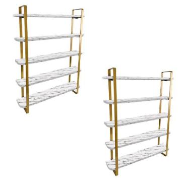 Imagem de kit com 02 Nicho Expositor Arusi 100 Esmaltes 5 Prateleiras - Loja da 