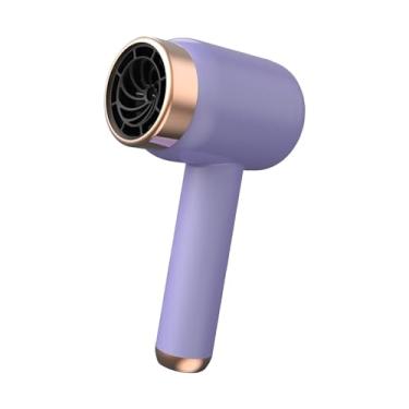 Imagem de oshhni Secador de cabelo portátil sem fio ferramenta de cuidados com o cabelo secador de cabelo iônico poderoso bladeless para hotel ao ar livre casa, roxo